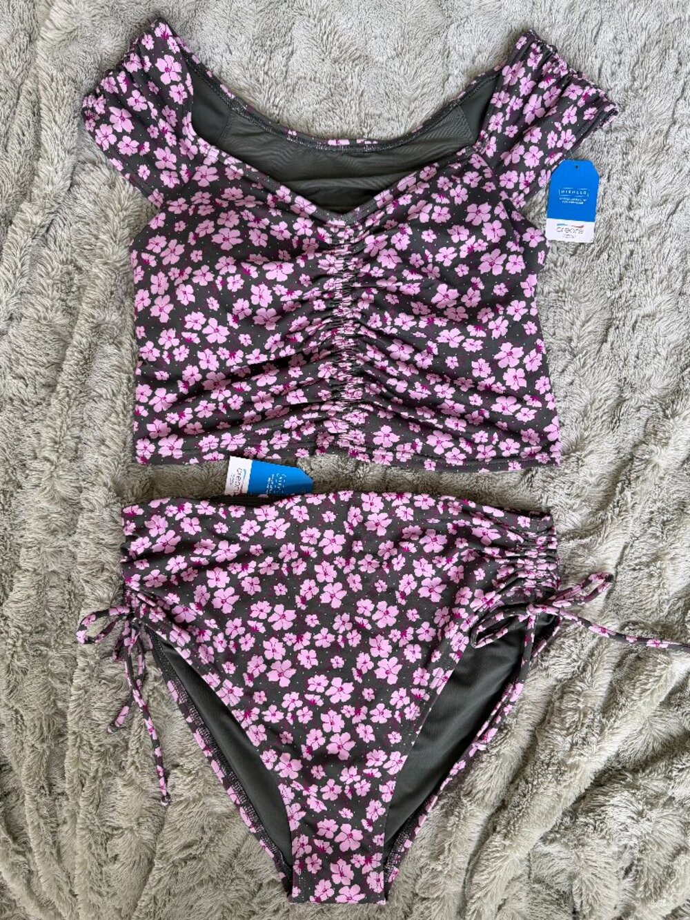 Lands' End Floral Tankini Set Size 8